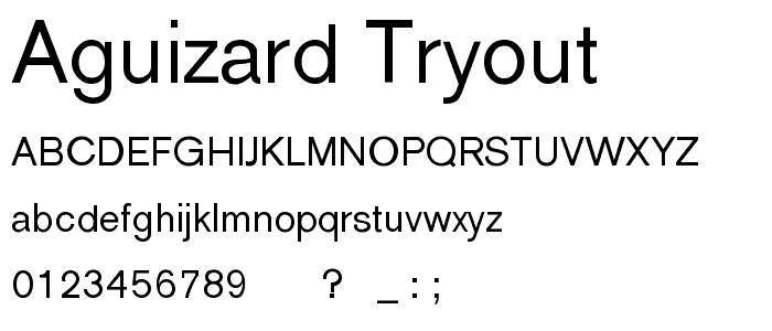 Aguizard Tryout font